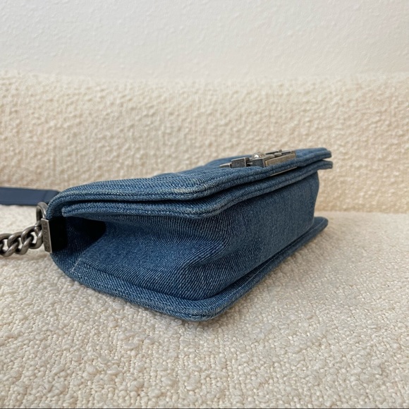 Chanel Denim Blue Quilted Small Boy Flap Purse Crossbody - Picture 9 of 16